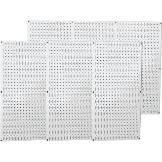Wall Control Industrial Metal Pegboard   White, Six 16 Inch x 32 Inch Panels,