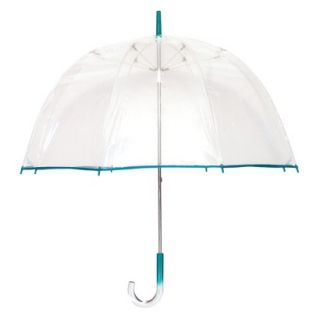 Futai Clear Bubble Umbrella with Teal Trim