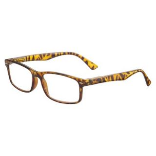 ICU Plastic Rectangle Tortoise With Studs Reading Glasses and Case   +2.25