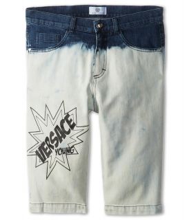 Versace Kids Bleached Denim Jean Shorts Boys Shorts (Blue)