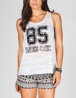 85 Indie Womens Muscle Tank White In Sizes Large, Small, Medium, X Sm