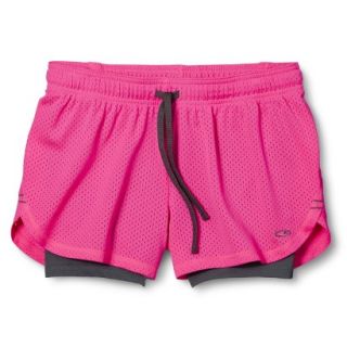 C9 by Champion Womens Mesh Short with Compression   Pink XXL