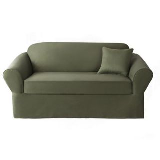 Sure Fit Twill Supreme 2 pc. Loveseat Slipcover   Loden
