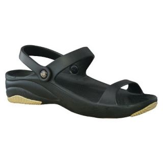 USADawgs Black / Tan Premium Womens 3 Strap Sandal   9