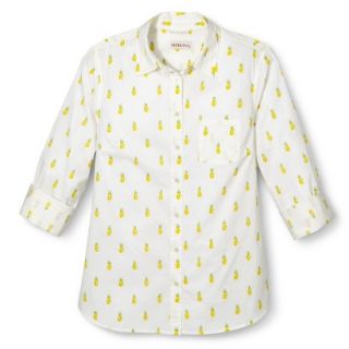 Merona Womens Favorite Button Down Shirt   Yellow   XL