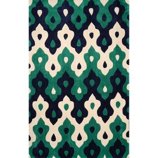 Nuloom Hand tufted Synthetics Green Rug (76 X 96 )