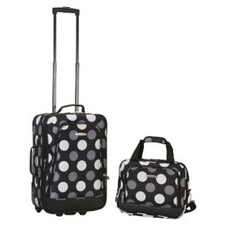 Rockland 19 Rolling Carry On with Tote   New Black Dot