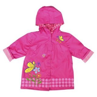 Raindrops Infant Toddler Girls Butterfly Raincoat   Pink 2T