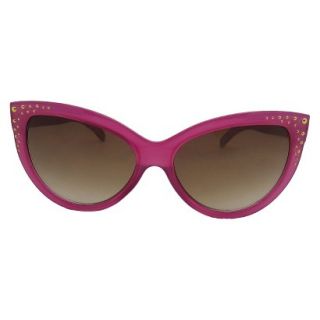 Womens Cateye Sunglasses with Metal Grommets   Fuchsia