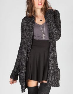 Womens Cable Knit Cardigan Black/Grey In Sizes X Small, Medium, Large