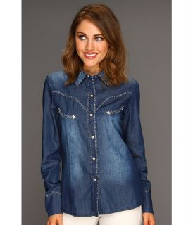 Scully Whip Stitch Chic Denim Shirt Womens Clothing (Blue)