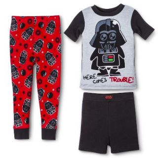 Lego Star Wars Toddler Boys 2 Piece Short Sleeve Pajama Set   Black 3T