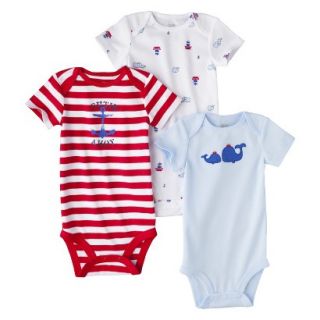 Just One YouMade by Carters Newborn Boys 3 Pack Bodysuit   Blue/Red NB