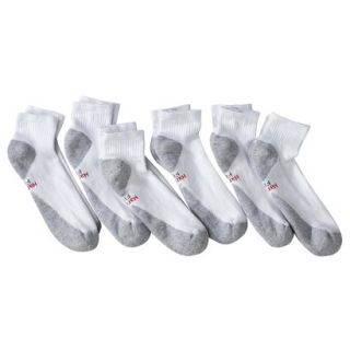 Hanes Mens 6pk Ankle Socks   White