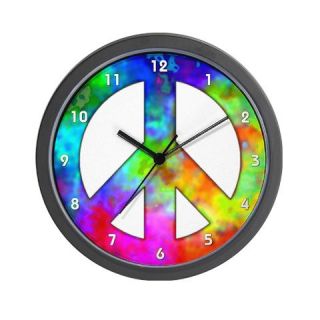  Retro Tie Dyed Peace Sign Wall Clock