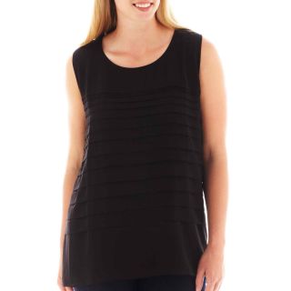 Tiered Tank Top   Plus, Onyx, Womens