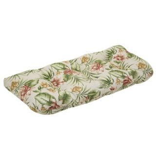 Outdoor Bench/Loveseat/Swing Cushion   Beige/Green Floral