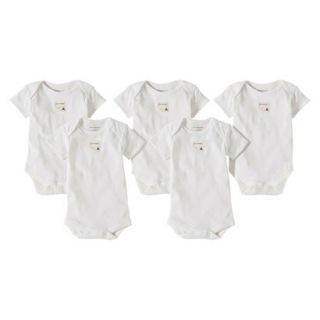 Burts Bees Baby Newborn 5 Pack Short sleeve Bodysuits   Cloud 24 M