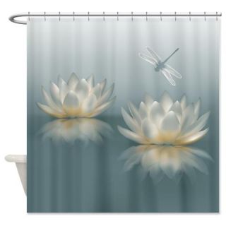  Lotus and Dragonfly Shower Curtain