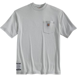 Carhartt Flame Resistant Short Sleeve T Shirt   Light Gray, Large, Tall Style,