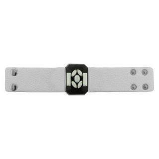 Wrap Snap Bracelet with Art D�cor Center   Silver/White/Black