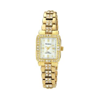 Armitron Now Womens Crystal Accent Gold Tone Watch