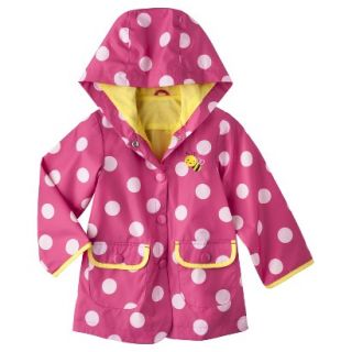 Just One You by Carters Infant Toddler Girls Polka Dot Raincoat   Pink 12 M