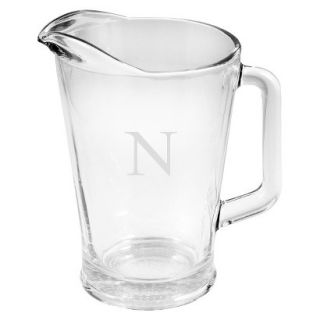 Personalized Monogram Glass Pitcher   N