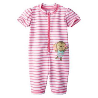 Just One You by Carters Infant Girls Striped Full Body Rashguard   Pink 3 M