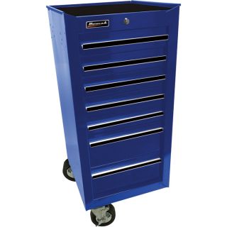 Homak 17 Inch Pro Series 7 Drawer Side Cabinet   Blue, Model BL08041071