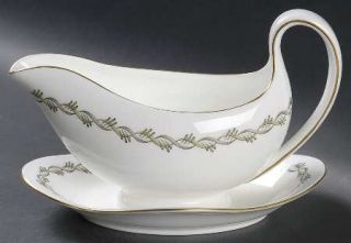 Wedgwood Chiltern Gravy Boat with Attached Underplate, Fine China Dinnerware   G