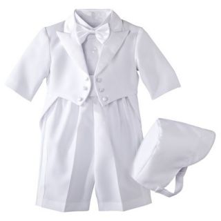 Infant Boys Authentic Tux with Tails   White 0 3 M