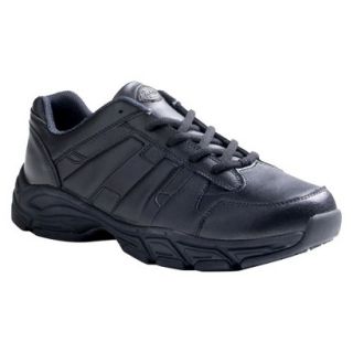 Mens Dickies Athletic Lace Genuine Leather Slip Resistant Sneakers   Black 11