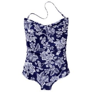 Clean Water Womens 1 Piece Floral Swimsuit  Blue XL