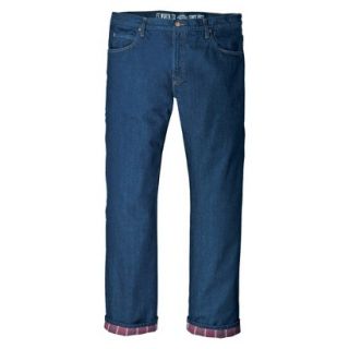 Dickies Mens Relaxed Straight Fit Flannel Lined Jean   Rinsed Indigo Blue 32x30