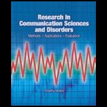 Research in Communication Sciences and Disorders  Methods Applications Evaluations