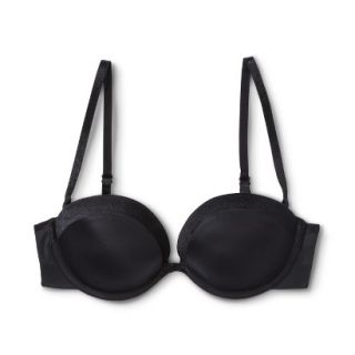 Self Expressions By Maidenform Womens Plunge Strapless Bra 5656   Black 38D