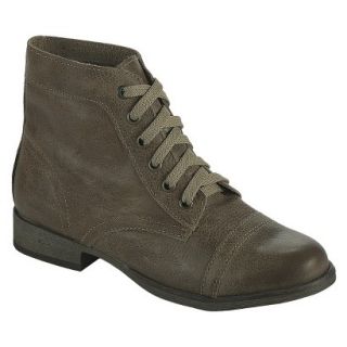 Womens Post Paris Colissa Genuine Leather Cap Toe Ankle Boots   Olive 9.5
