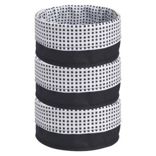 Room Essentials Small Fold Over Basket   Set of 3   Black with White Dots