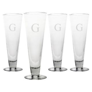 Personalized Monogram Classic Pilsner Glass Set of 4   G