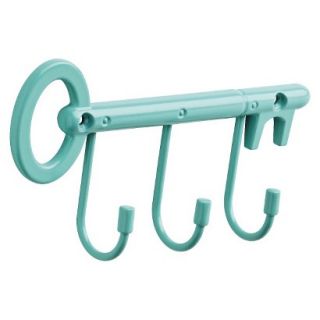 Young House Love Vintage Key Rail with 3 Hooks   Dark Teal