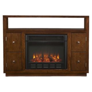 TV/Media stand fireplace Brooke Electric Media Fireplace   Brown