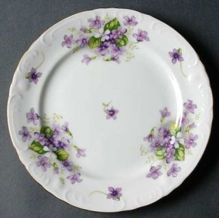 Japan China Violets Salad Plate, Fine China Dinnerware   White Background    Pur