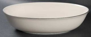 Pickard Pristine 9 Oval Vegetable Bowl, Fine China Dinnerware   Platinum Trim,