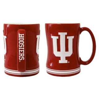 Boelter Brands NCAA 2 Pack Indiana Hoosiers Sculpted Relief Style Coffee Mug  