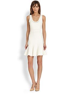 Diane von Furstenberg Perry Fit And Flare Knit Dress   White