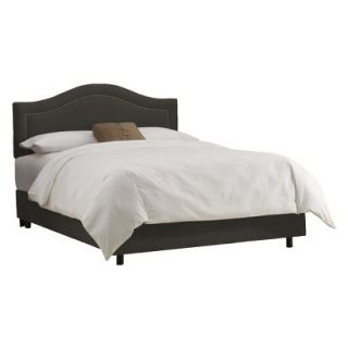Skyline Full Bed Skyline Furniture Merion Inset Nailbutton Bed   Charcoal