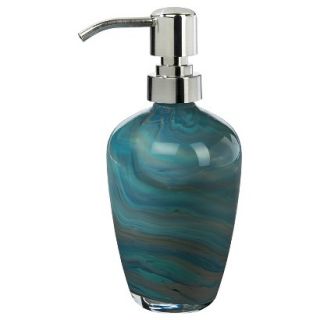 Threshold Swirl Glass Bathroom Tall Soap Pump   Blue