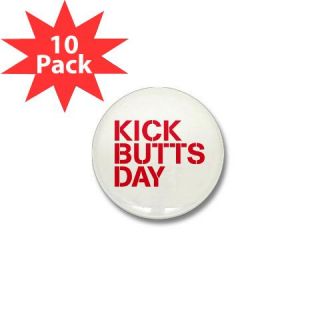  Kick Butts Day Mini Button   Red (10 pack)