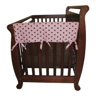 Set of Two Maya Dot 27 Side Rail Cover for Convertible Cribs  Pink
